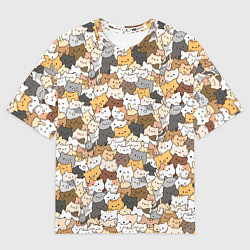 Футболка оверсайз мужская Котики муркотики, цвет: 3D-принт