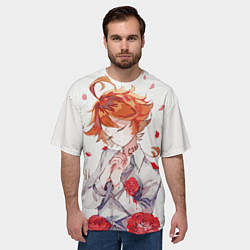 Футболка оверсайз мужская Обещанный неверленд Emma, цвет: 3D-принт — фото 2