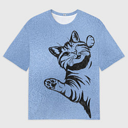 Футболка оверсайз мужская Улыбающийся кот, цвет: 3D-принт