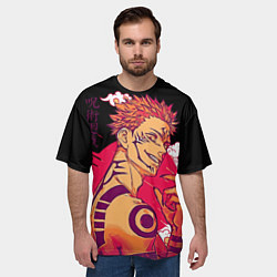 Футболка оверсайз мужская Двуликий магическая битва, цвет: 3D-принт — фото 2