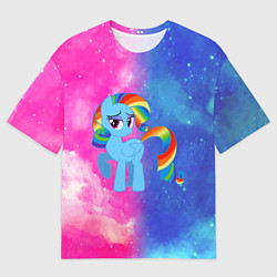 Футболка оверсайз мужская Радуга Дэш, цвет: 3D-принт