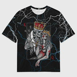 Футболка оверсайз мужская The Skull King and Queen, цвет: 3D-принт