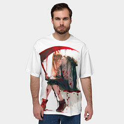 Футболка оверсайз мужская Человек Бензопила Аниме, цвет: 3D-принт — фото 2