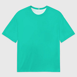 Футболка оверсайз мужская Бискайский зеленый без рисунка, цвет: 3D-принт