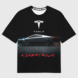 Футболка оверсайз мужская TESLA kibertruck, цвет: 3D-принт