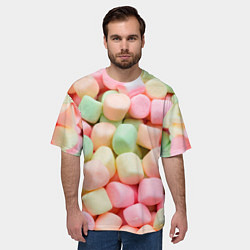 Футболка оверсайз мужская Маршмэлов зефирки нежные, цвет: 3D-принт — фото 2