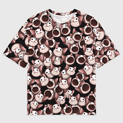 Футболка оверсайз мужская Popping cats, цвет: 3D-принт