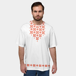 Футболка оверсайз мужская Белорусская вышиванка, цвет: 3D-принт — фото 2