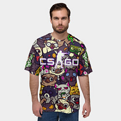 Футболка оверсайз мужская CS:GO - Paw Paw Лапки, цвет: 3D-принт — фото 2