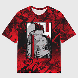 Футболка оверсайз мужская Клинок рассекающий демонов, цвет: 3D-принт