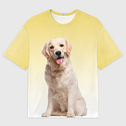 Футболка оверсайз мужская Лабрадор ретривер пес, цвет: 3D-принт