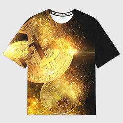 Футболка оверсайз мужская БИТКОИН ЗОЛОТО BITCOIN GOLD, цвет: 3D-принт