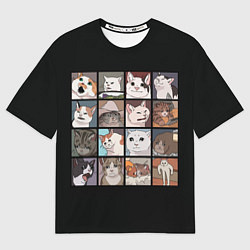 Футболка оверсайз мужская Коты и кошки, цвет: 3D-принт