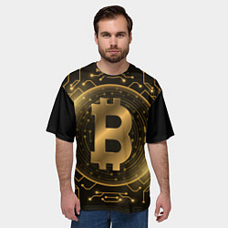 Футболка оверсайз мужская ЗОЛОТОЙ БИТКОИН, цвет: 3D-принт — фото 2
