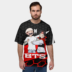 Футболка оверсайз мужская BTS, цвет: 3D-принт — фото 2