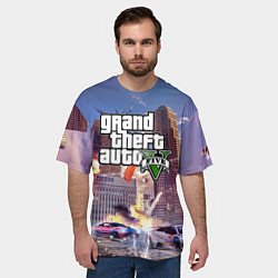 Футболка оверсайз мужская ЭКШЕН Grand Theft Auto V, цвет: 3D-принт — фото 2