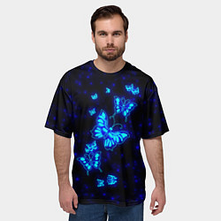 Футболка оверсайз мужская Неоновые бабочки, цвет: 3D-принт — фото 2