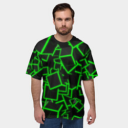 Футболка оверсайз мужская Cyber cube, цвет: 3D-принт — фото 2