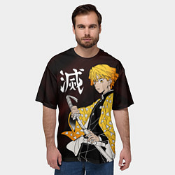 Футболка оверсайз мужская КЛИНОК РАССЕКАЮЩИЙ ДЕМОНОВ, цвет: 3D-принт — фото 2