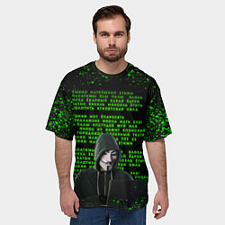 Футболка оверсайз мужская Матрица мата Анонимус, цвет: 3D-принт — фото 2