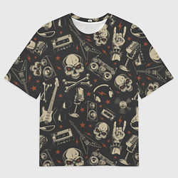 Футболка оверсайз мужская Рок-музыка, цвет: 3D-принт