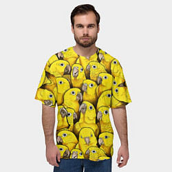 Футболка оверсайз мужская Попугаи, цвет: 3D-принт — фото 2