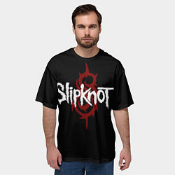Футболка оверсайз мужская Slipknot Надпись, цвет: 3D-принт — фото 2
