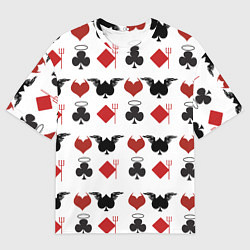 Мужская футболка оверсайз Карточные масти