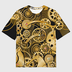 Мужская футболка оверсайз Стимпанк механизмы шестеренки