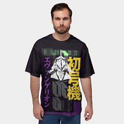 Футболка оверсайз мужская Evangelion EVA 01, цвет: 3D-принт — фото 2