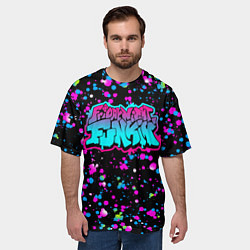 Футболка оверсайз мужская FRIDAY NIGHT FUNKIN NEON, цвет: 3D-принт — фото 2