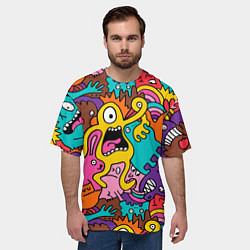 Футболка оверсайз мужская Crazy abstraction, цвет: 3D-принт — фото 2