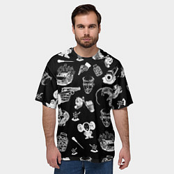 Футболка оверсайз мужская КРОВОСТОК ТАТУИРОВКИ, цвет: 3D-принт — фото 2