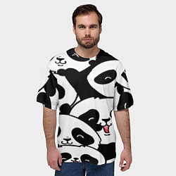 Футболка оверсайз мужская Панды, цвет: 3D-принт — фото 2