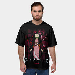 Футболка оверсайз мужская Nezuko Kamado Kimetsu no Yaiba, цвет: 3D-принт — фото 2