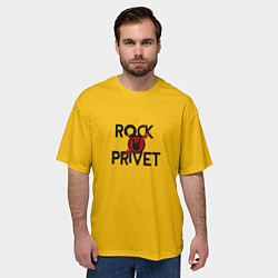 Футболка оверсайз мужская Rock privet, цвет: 3D-принт — фото 2