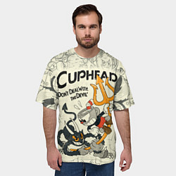 Футболка оверсайз мужская Cuphead and Devil, цвет: 3D-принт — фото 2