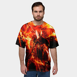 Футболка оверсайз мужская Данте в огне, цвет: 3D-принт — фото 2