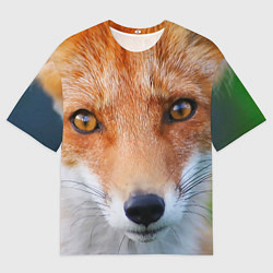 Футболка оверсайз мужская Крупно мордочка лисы, цвет: 3D-принт