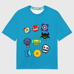 Футболка оверсайз мужская Geometry Dash: Icons, цвет: 3D-принт