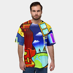 Футболка оверсайз мужская Geometry Dash, цвет: 3D-принт — фото 2