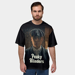 Футболка оверсайз мужская Острые Козырьки Томас Шелби, цвет: 3D-принт — фото 2