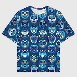 Футболка оверсайз мужская Совы, цвет: 3D-принт