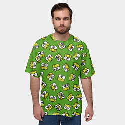 Футболка оверсайз мужская Смайлы Лягушки, цвет: 3D-принт — фото 2