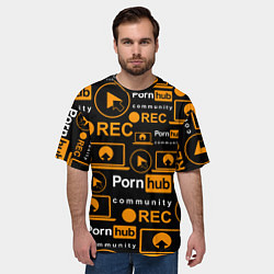 Футболка оверсайз мужская PORNHUB ПОРНХАБ УЗОР, цвет: 3D-принт — фото 2