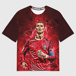 Футболка оверсайз мужская Cristiano Ronaldo Portugal, цвет: 3D-принт