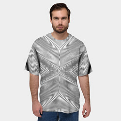 Футболка оверсайз мужская Линии иллюзия, цвет: 3D-принт — фото 2
