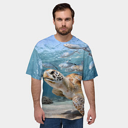 Футболка оверсайз мужская Морская черепаха, цвет: 3D-принт — фото 2