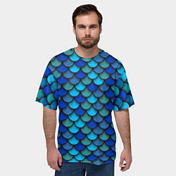 Футболка оверсайз мужская Чешуя рыбы, цвет: 3D-принт — фото 2