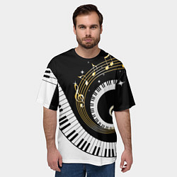 Футболка оверсайз мужская МУЗЫКАЛЬНЫЙ УЗОР, цвет: 3D-принт — фото 2